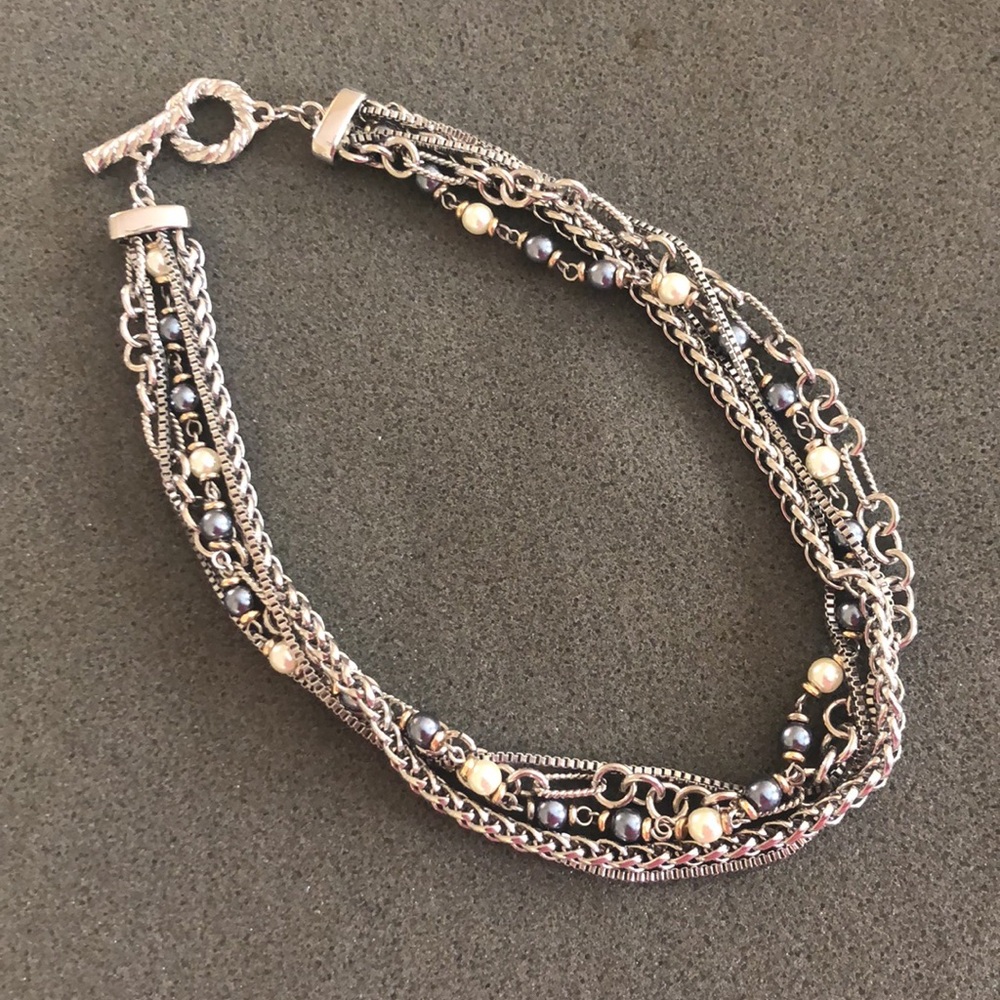 Premier Designs Multi-Strand Silver Beaded Necklace - Picture 9 of 10